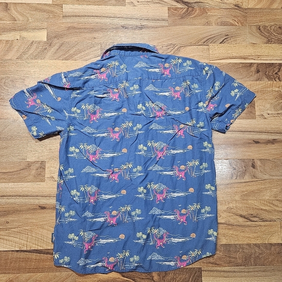 Tipsy Elves Men’s Shirt Size L | Dinosaur Hawaiian Party Shirt | Funny Button-Up - Picture 9 of 9